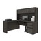 Bestar Prestige + L-Shaped Workstation with One Pedestal, Bark Gray/Slate 99872-000047 - alternate 1